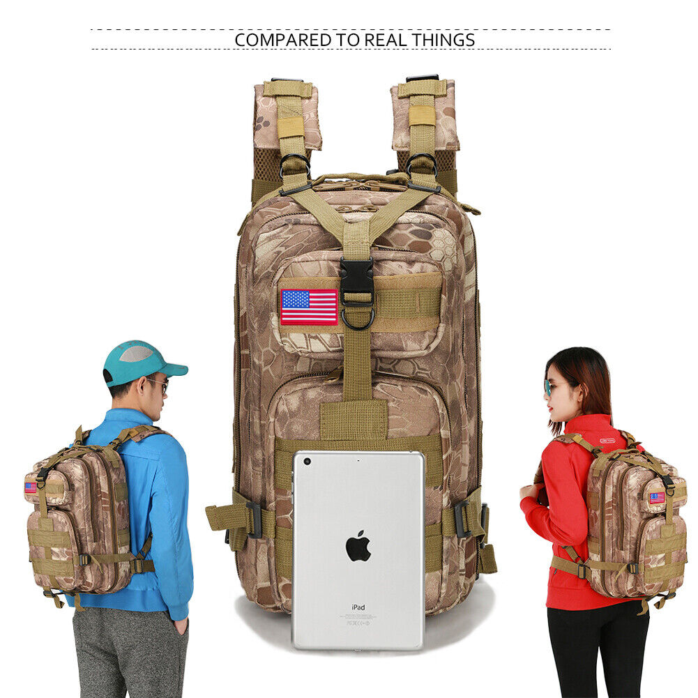 30L Military Tactical Backpack – Waterproof Outdoor Rucksack for Hiking, Camping & Survival