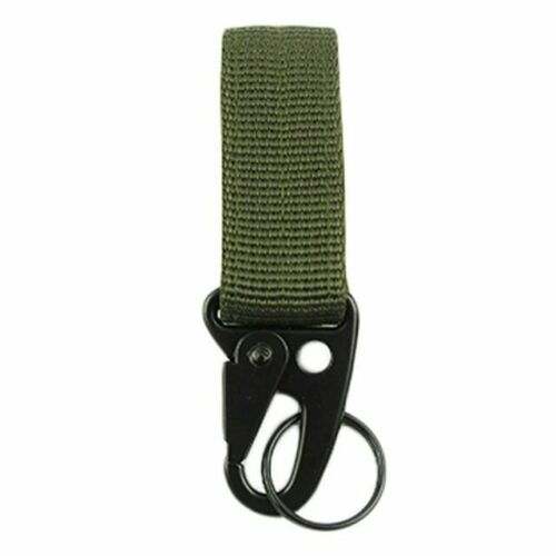 2 PCs Tactical Gear Clip: Nylon Key Ring Holder & Molle Hook Carabiner