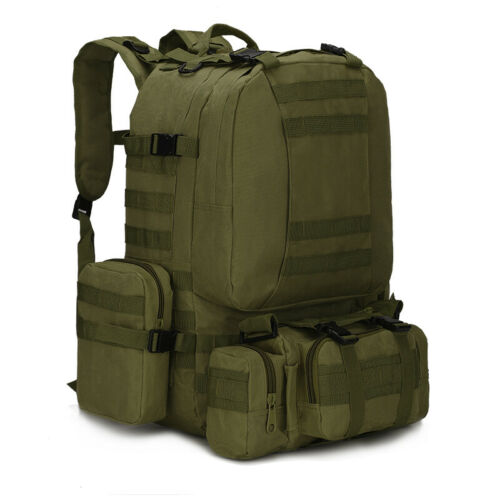 60L Large Backpack Daypack  with 3 MOLLE Bags Military Grade Tactical Outdoor