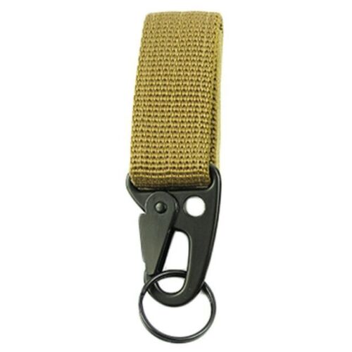 2 PCs Tactical Gear Clip: Nylon Key Ring Holder & Molle Hook Carabiner