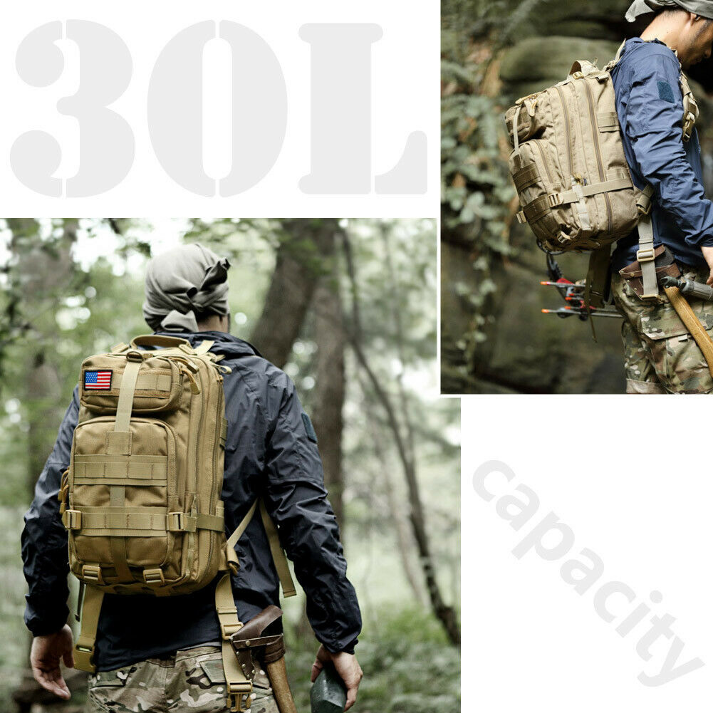 30L Military Tactical Backpack – Waterproof Outdoor Rucksack for Hiking, Camping & Survival