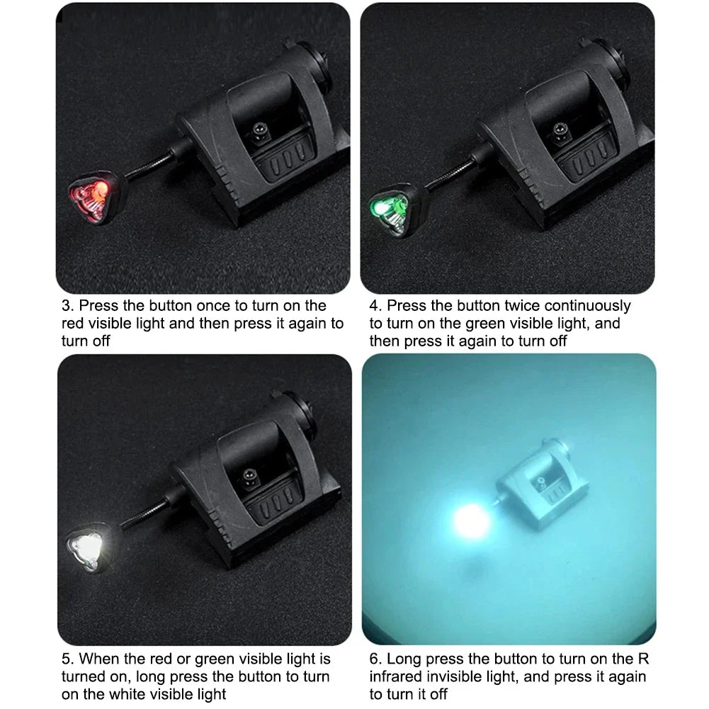 3-Mode Tactical LED Helmet Light with Mount – Hands-Free Outdoor Lighting