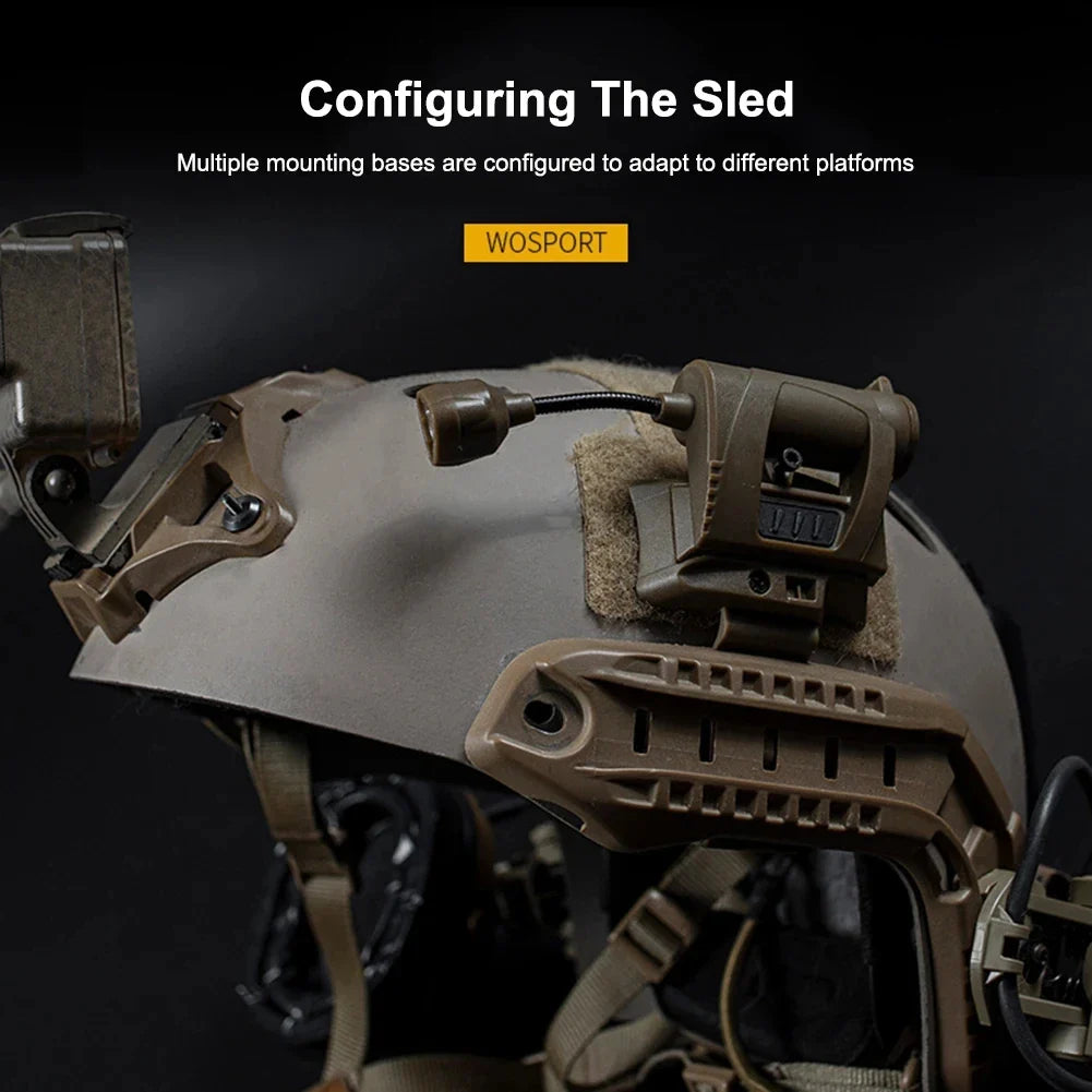 3-Mode Tactical LED Helmet Light with Mount – Hands-Free Outdoor Lighting