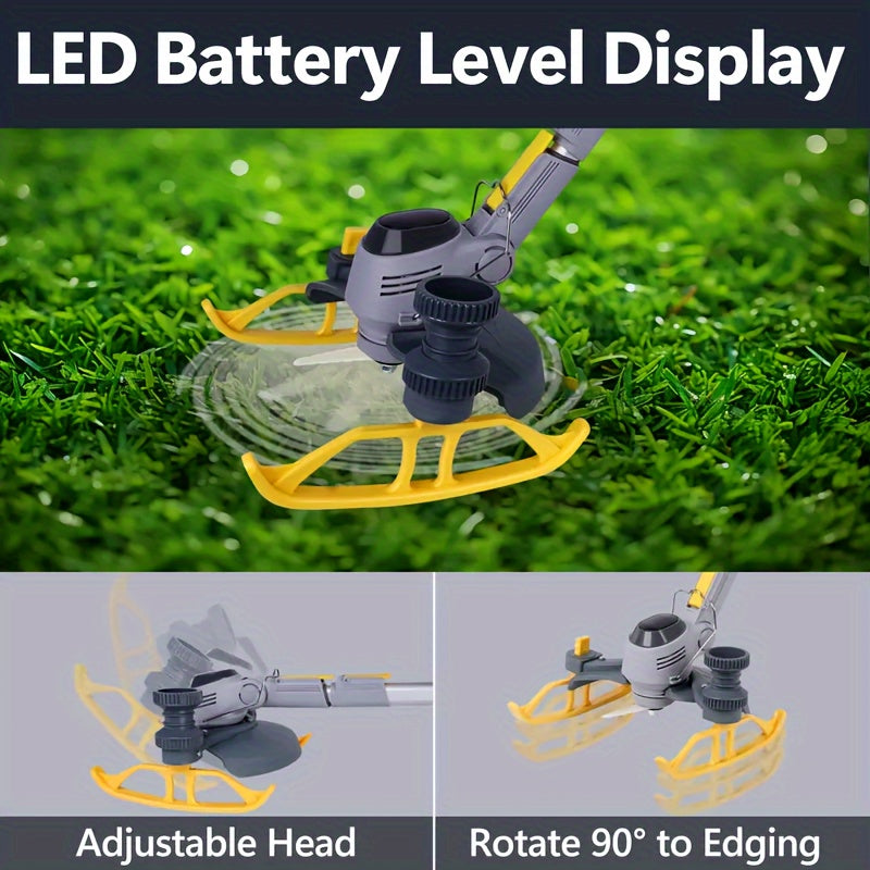 Electric Lawn Mower Cordless 110-240V Lithium-Ion Battery 4A Power with LCD Display Adjustable Cutting Height Easy Start for Small to Medium Yards Various Lawn Types