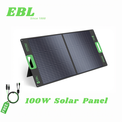 [Portable Solar Panel] 100W Solar Panel for Power Station, Portable Solar Panel with 100W Capacity, Foldable Design for Backup Power, Ideal for Charging Power Stations During RV Camping Or Off-Grid Use