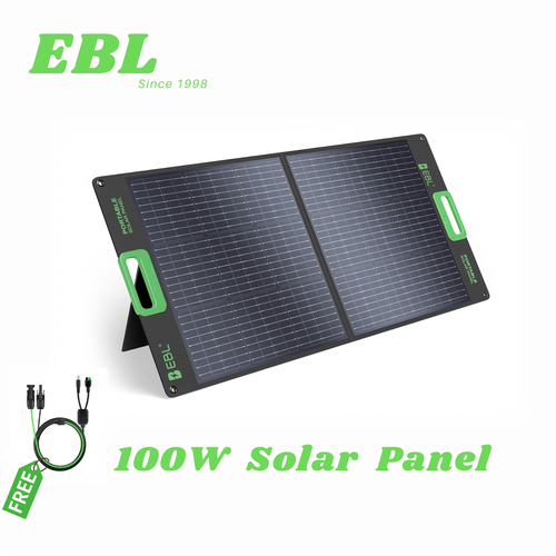 [Portable Solar Panel] 100W Solar Panel for Power Station, Portable Solar Panel with 100W Capacity, Foldable Design for Backup Power, Ideal for Charging Power Stations During RV Camping Or Off-Grid Use