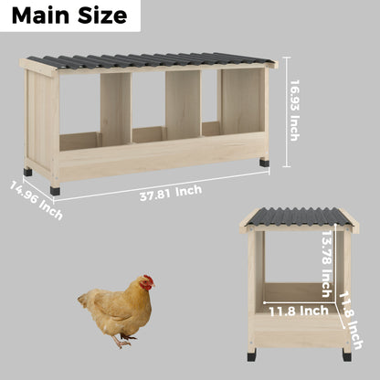 Walk-In Chicken Coop 96" Extra Large with Movable Fence | Outdoor Wooden Poultry Cage with Weatherproof Cover, Nesting Box & Walk-In Run for Farm, Yard – Gray