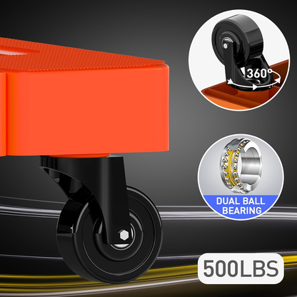 Folding Hand Truck Dolly 500LB Heavy Duty, Collapsible Luggage Cart with 6 Wheels & 2 Elastic Straps for Moving, Travel, Shopping, Office & Warehouse
