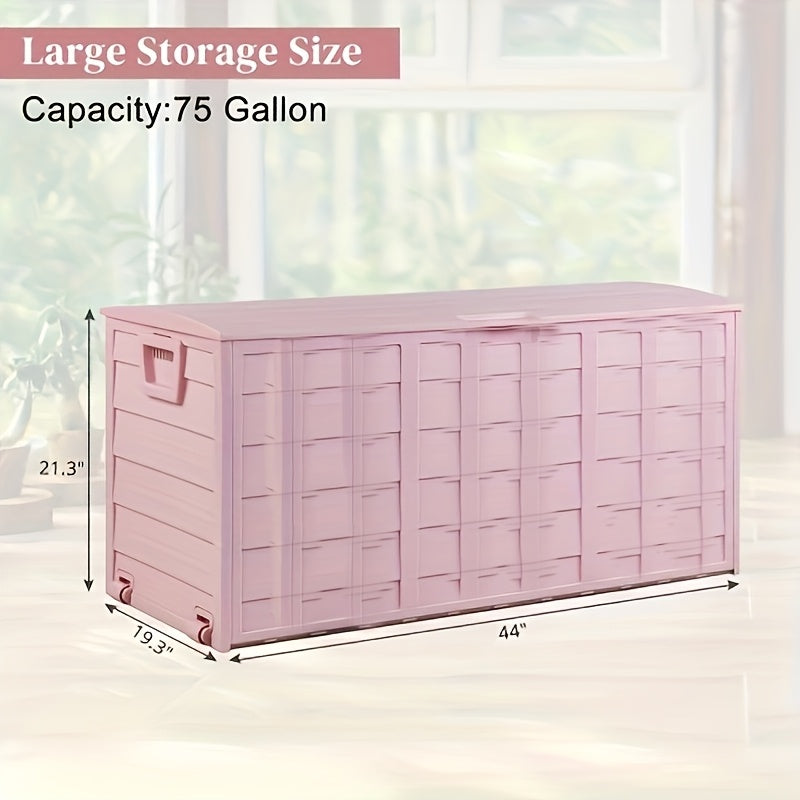 Deck Box 75 Gallon Lockable Outdoor Storage Box Garden Pool Yard