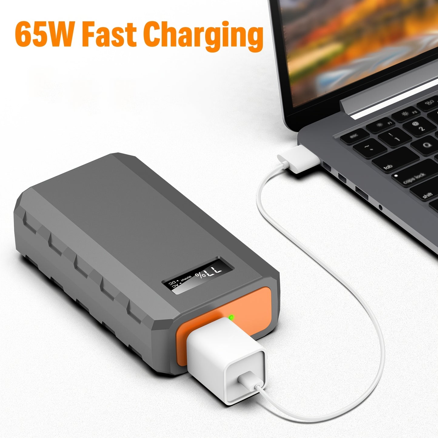 Mini Power Station 65W 88.8Wh 24000mAh Compact Portable Backup with AC Outlet QC3.0 USB DC for Travel Camping Hiking Cycling Road Trip Emergency