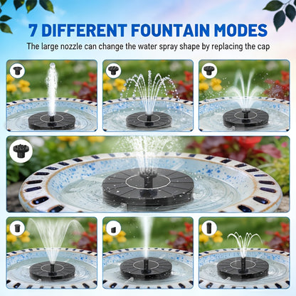 Solar Fountain Pump 1.4W with 7 Nozzles Bird Bath Garden Pond
