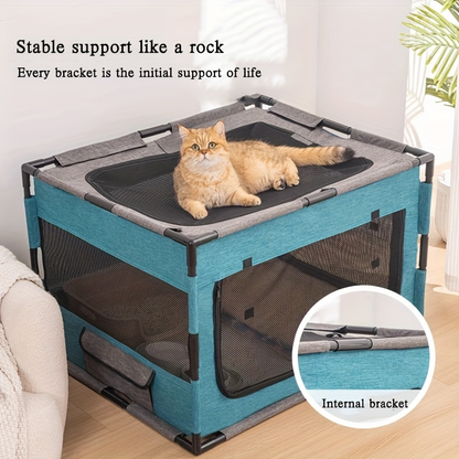 Plastic Pet Whelping Box & Indoor Playpen for Cats, Dogs, Kittens & Puppies – Assembleable, Ventilated, Durable Nest for Home Use