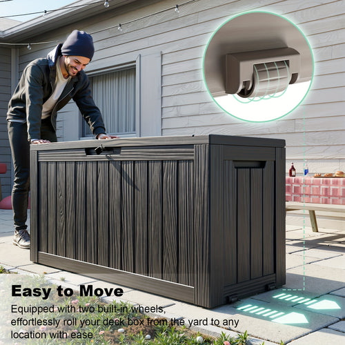 Deck Box XL Resin Lockable Weatherproof UV | Patio Pool Cushion Garden
