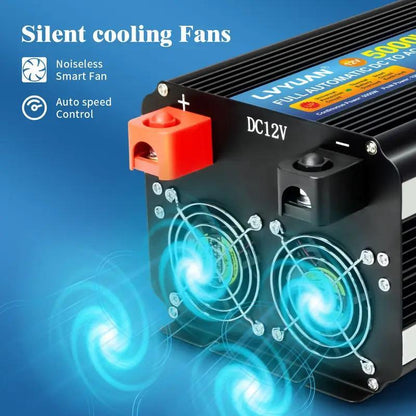 Pure Sine Wave Power Inverter 4000W 8000W Peak DC 12V to AC 110V with LCD Display Remote Control 4 AC Outlets for Car Truck RV Boat Solar Off-Grid