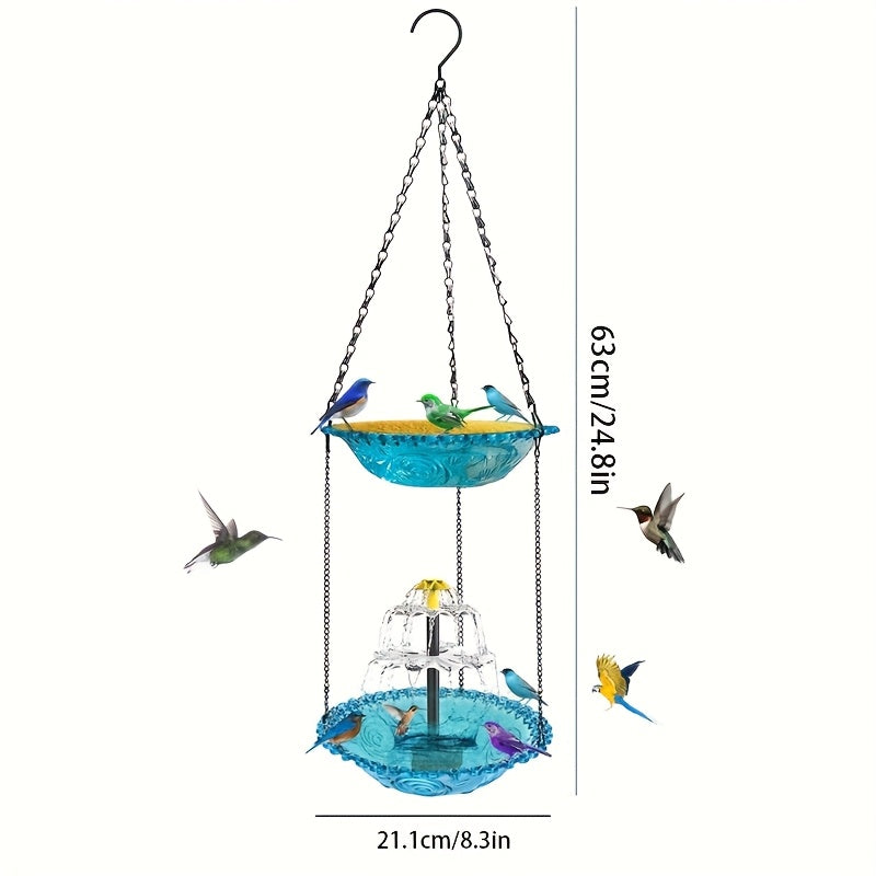 Solar Bird Bath Fountain 3-Tier with Pump – Garden Water Feature
