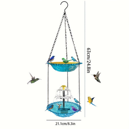 Solar Bird Bath Fountain 3-Tier with Pump – Garden Water Feature