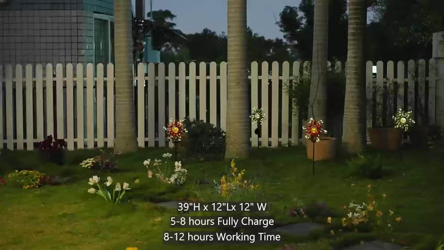 Solar Garden Light Outdoor Sun Shaped LED Stake Lamp IPX4 Waterproof for Patio Pathway Walkway Yard Lawn Decor Housewarming Gift