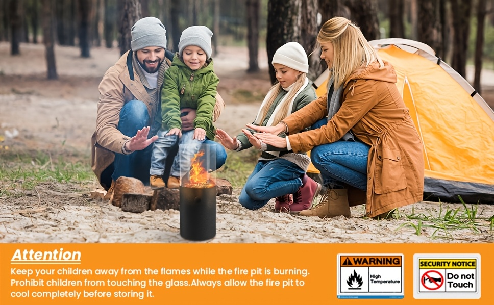 Fire Bowl Tabletop Fire Pit Indoor Outdoor Butane Fuel Mini Portable Fireplace with Glass Wind Guard for Coffee Table Patio Balcony Camping