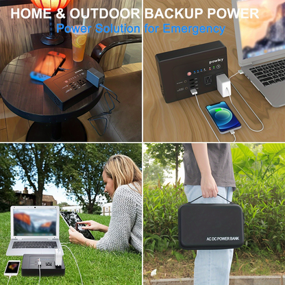 Solar Generator 146Wh 200W Portable Power Station - 39600mAh, 2×AC 110V Outlets, DC Port, 4 USB Ports, Hard Carrying Case, Solar Charging for CPAP, Camping, RV, Road Trip, Home Emergency