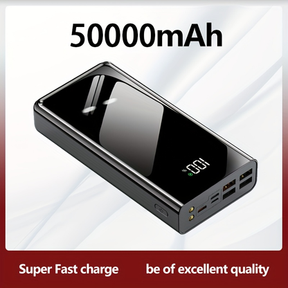 Portable Charger 50000mAh Large Capacity Power Bank LED Light Power Display Multi-Port USB-C Micro USB Fast Charge for Phones Electronics Outdoor Travel