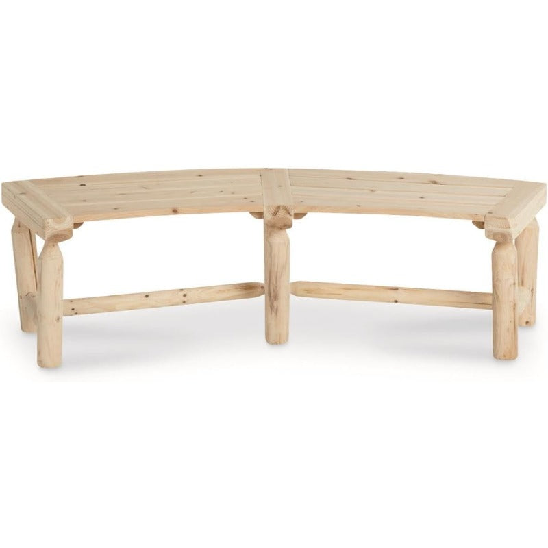 Curved Fire Pit Bench Outdoor - Rustic Softwood Log Seat for Backyard Bonfires, Cozy Fire Pit Gatherings & Patio Seating