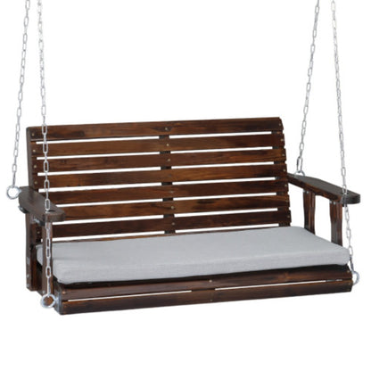 Porch Swing 4 FT Wooden | 880 Lbs Heavy Duty Outdoor Patio Swing with Adjustable Chains, Rustic Farmhouse Style for Yard, Garden, Lawn & Balcony