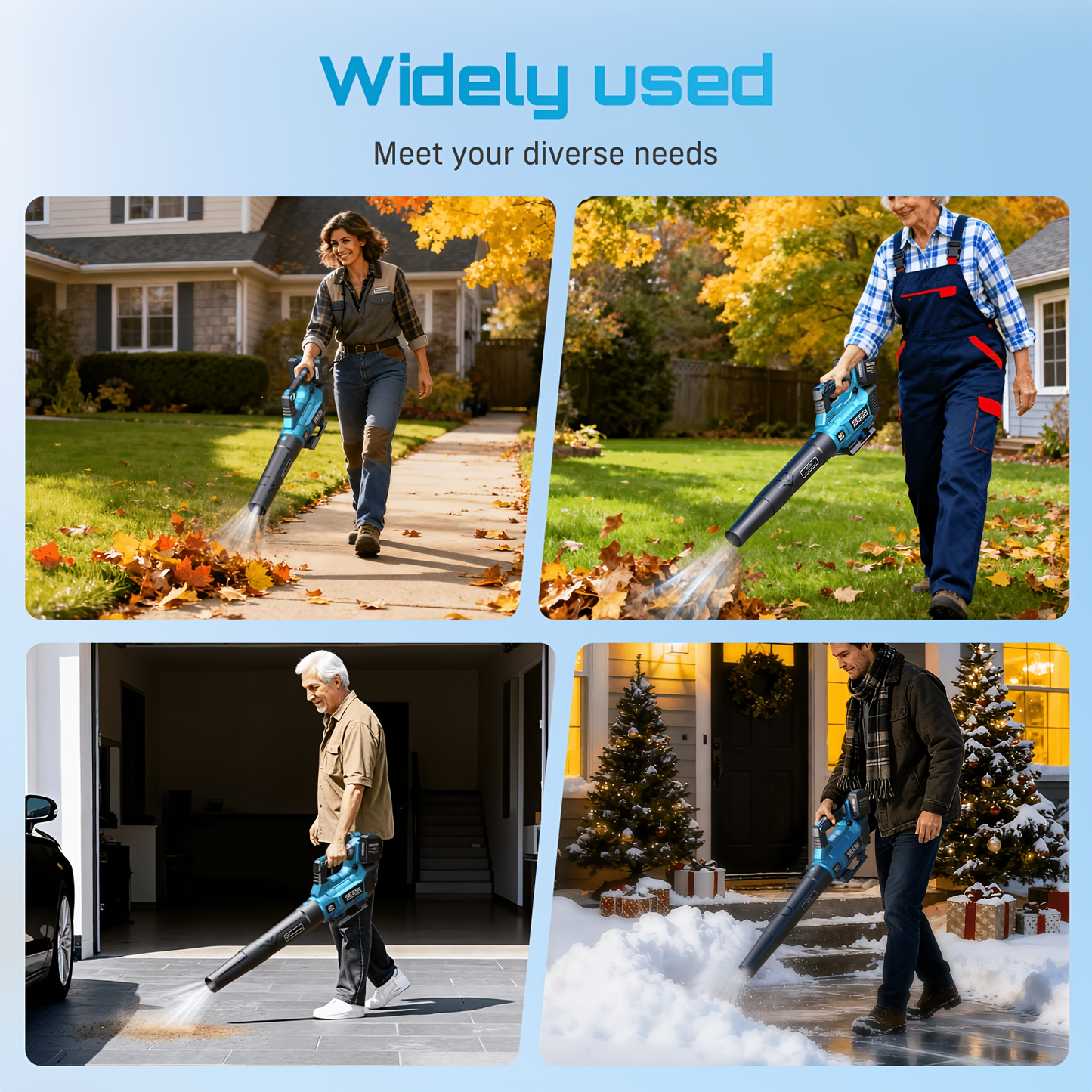 Cordless Leaf Blower 780CFM 40V Brushless, Seesii with 2x4000mAh Batteries & 2 Chargers, Turbo Button, Variable Speed, Lightweight for Lawn Care Yard Patio Debris Dust Cleanup