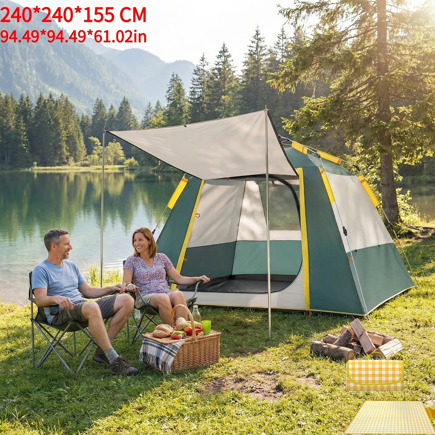 Pop Up Camping Tent Instant Setup Outdoor Shelter 1-6 Person Waterproof