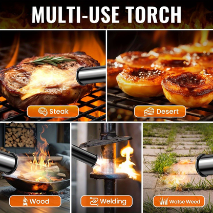 Blow Torch 700,000 BTU Propane Kitchen Cooking Torch with Safety Lock – Culinary Food Torch for Steak, Creme Brulee, BBQ, Campfire & Weed Burning, No Battery Needed (Propane Not Included)
