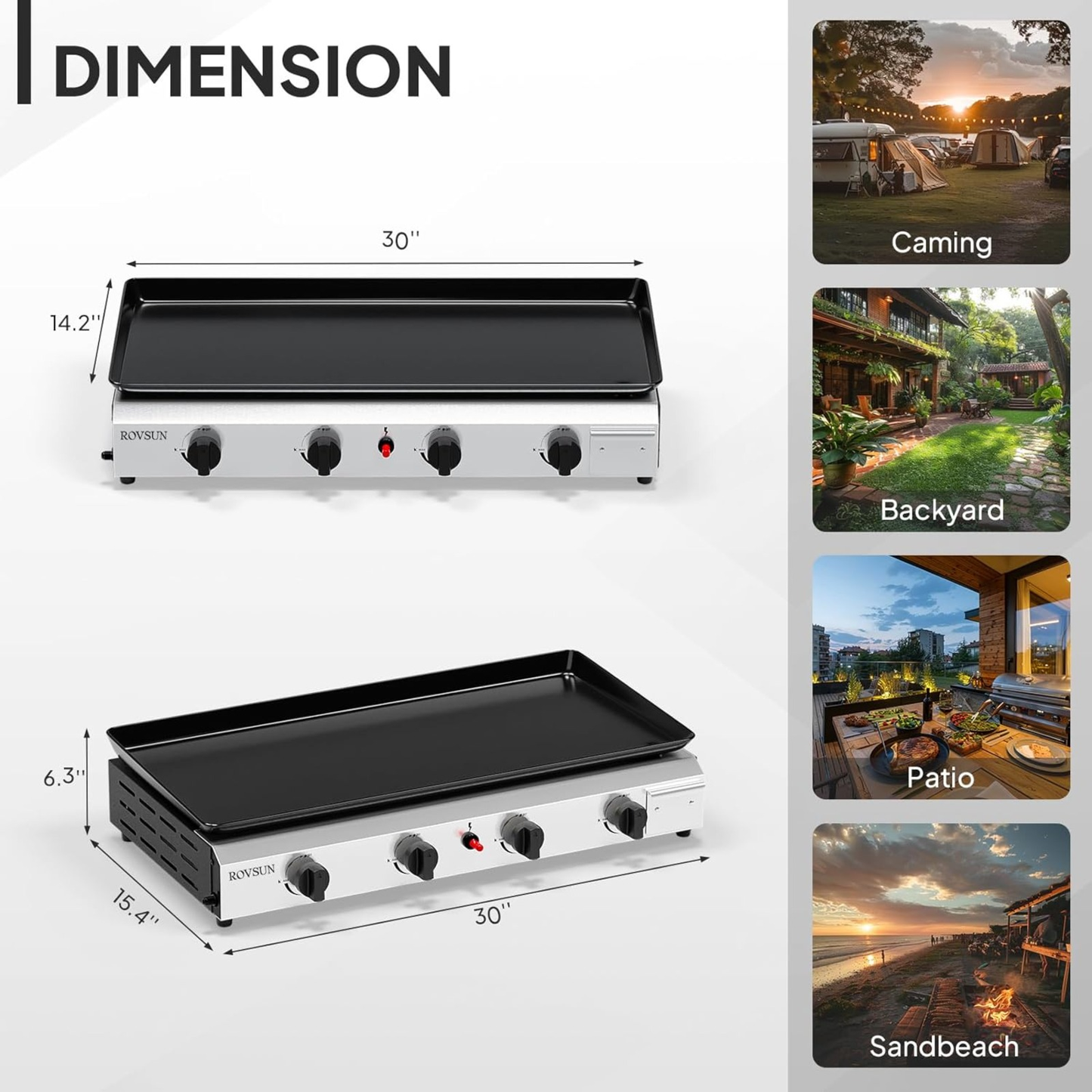 Flat Top Griddle Propane Tabletop 2 or 4 Burner, 20000 BTU Portable Gas Grill with Nonstick Enamel Tray, Piezo Ignition, 246 Sq In Cooking Surface for Camping BBQ Tailgating Backyard