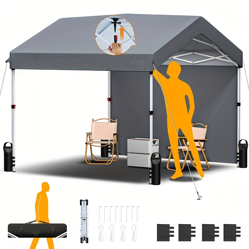 Pop Up Canopy Tent 10x10 FT 1-Key Center Lock 3 Heights Carry Bag