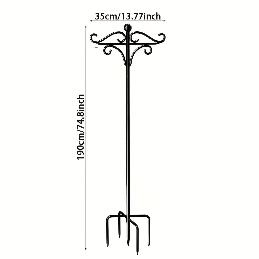 Shepherd Hook Bird Feeder Pole 78-inch, Adjustable 5-Prong Base, Heavy Duty Garden Hook for Hanging Bird Feeders, Plant Baskets, Lanterns & Outdoor Decor