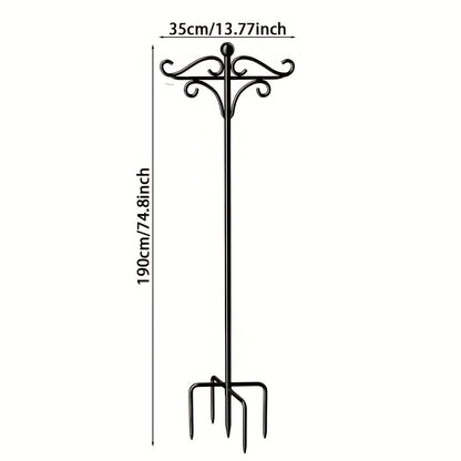 Shepherd Hook Bird Feeder Pole 78-inch, Adjustable 5-Prong Base, Heavy Duty Garden Hook for Hanging Bird Feeders, Plant Baskets, Lanterns & Outdoor Decor