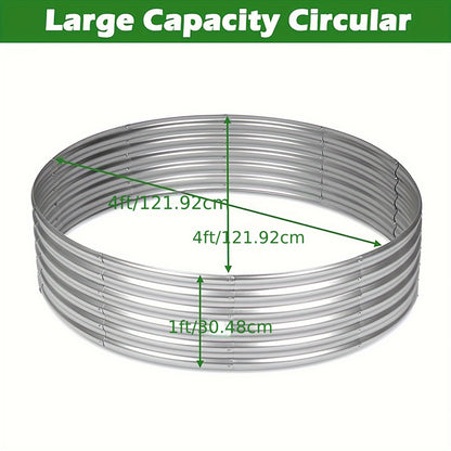 Galvanized Steel Fire Pit Ring Liner for Above Ground Wood Burning, Metal Firepit Insert for Backyard Camping Beach Park Outdoor Patio, 36/48/60 Inch