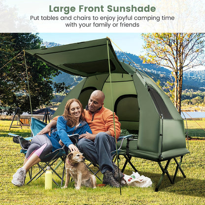 Camping Cot Tent 2 Person 5-in-1 Combo Air Mattress Sleeping Bag