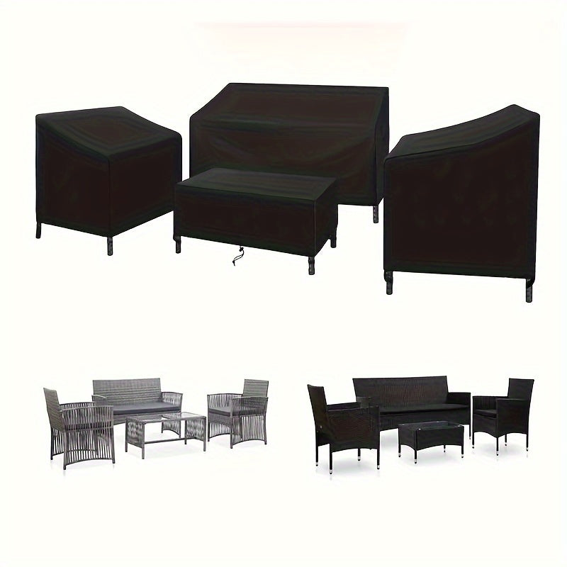 Patio Furniture Cover Set Waterproof Heavy Duty – Loveseat 56"L×30"W×30"H, 2 Chair Covers 32"L×30"W×30"H, Coffee Table Cover 45"L×25"W×13"H