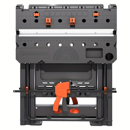 Folding Workbench 2-in-1 Portable Work Table, Height-Adjustable Sawhorse Workbench with 4 Woodworking Clamps, 4 Connecting Blocks, 2 Limit Blocks
