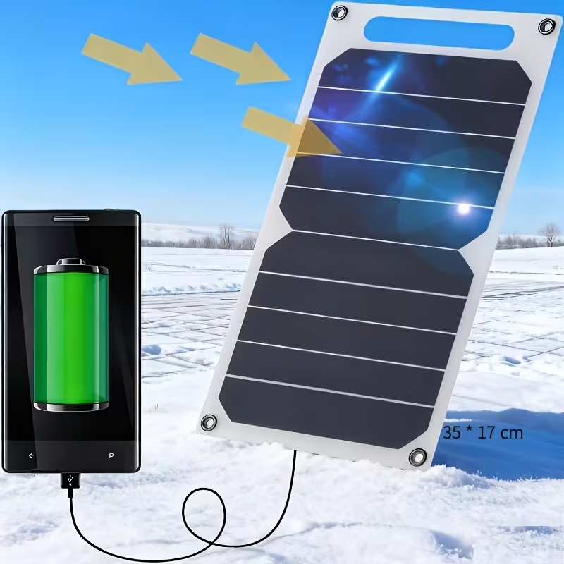 [Portable Solar Panel] Lightweight Portable Solar Panel Solar Panel Winter Outdoor Solar Charger with USB Safe Charging Stabilizer Battery Charger Mobile Phones, Flashlights, Fans Outdoor Camping Home, Portable Backup Power, Lightweight Charger