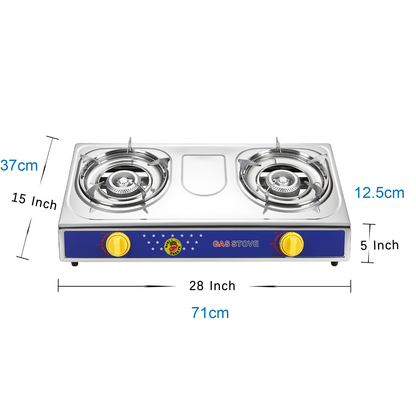 Propane Camping Stove Single & Double Burner – Stainless Steel Gas Cooker with Auto Ignition for Outdoor Cooking, Camping, Fishing, Hiking, Garden BBQ & Tailgate – Portable Camp Kitchen Burner