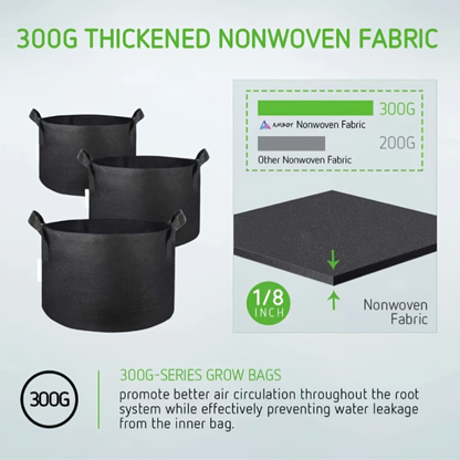 Grow Bags 5 Gallon Felt with Handles 10 & 20 Pack | Aeration Nonwoven Fabric Pots | Air Pruning Planter for Vegetables Tomatoes Potatoes Flowers Indoor Outdoor