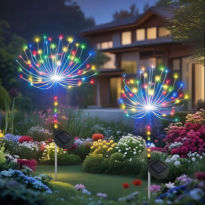 Solar Firework Garden Lights 4-Pack, 8 Modes Waterproof