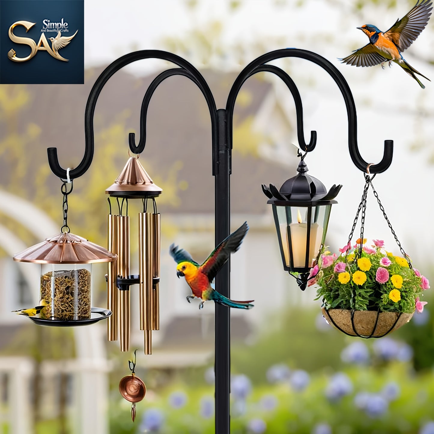 Bird Bath | Vintage Pedestal Iron Copper Floral Garden Bird Watching