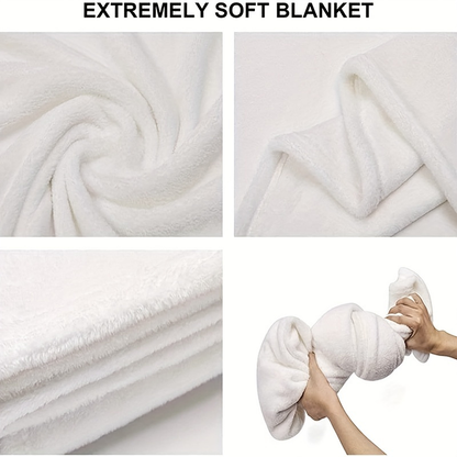 Deer Pattern Flannel Throw Blanket 200-250GSM Soft Warm