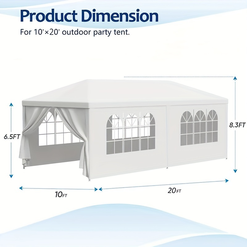Party Tent 10x20 Outdoor Canopy Gazebo 6 Removable Sidewalls Wedding