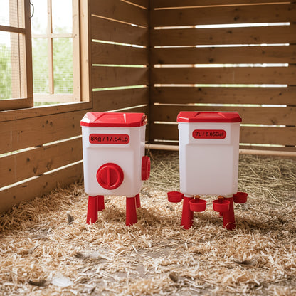 Automatic Chicken Waterer Float Ball 2 3 Gallon Feeder Combo Set