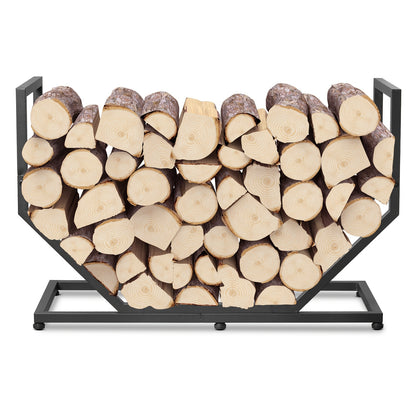 Firewood Rack Outdoor Indoor Heavy Duty Metal Log Holder with Adjustable Feet