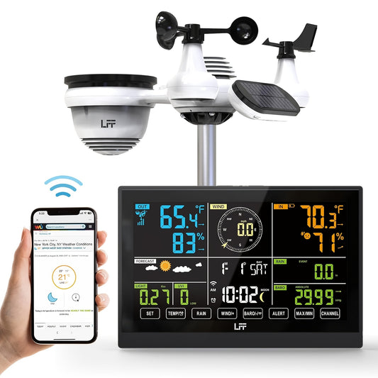 Professional Weather Station | WiFi UV Index Wind Rain Gauge Forecast