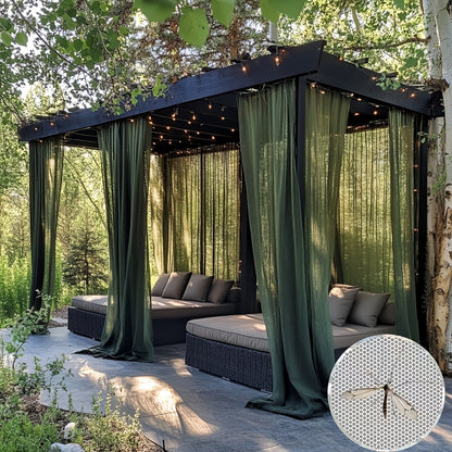 Outdoor Curtains | Sheer Mesh Rod Pocket Patio Gazebo Porch Wedding