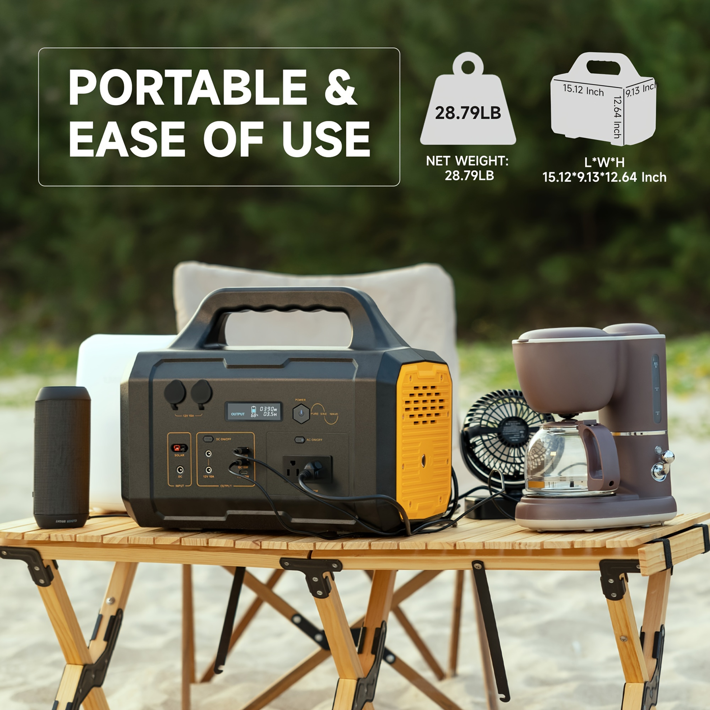 Solar Generator Portable Power Station 293Wh/1075Wh – 300W/1000W AC Outlet, 2 DC Ports, 3 USB Ports, Battery Backup for Camping, Outdoor Trips & Emergencies