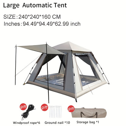 Family Camping Tent 4-6 Person Automatic Ventilated Sunshade Foldable
